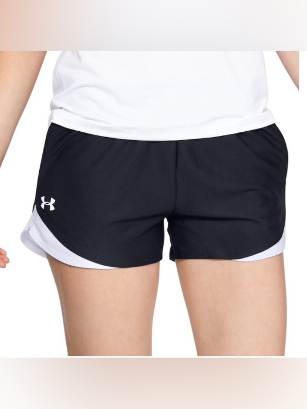 Under Armour Girls Black Running Shorts with White Trim
